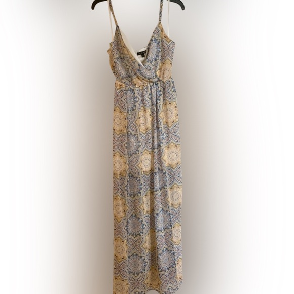 As U Wish Dresses & Skirts - As U Wish Blue and Cream Patterned Maxi Dress